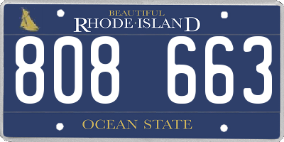 RI license plate 808663