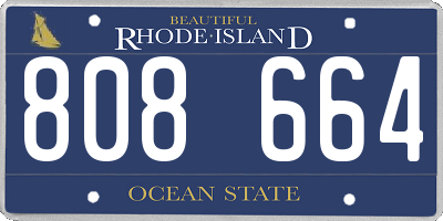 RI license plate 808664