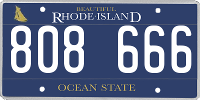 RI license plate 808666