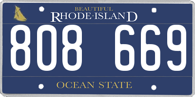 RI license plate 808669