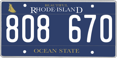 RI license plate 808670