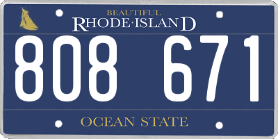 RI license plate 808671