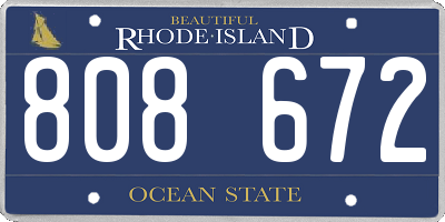 RI license plate 808672