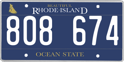 RI license plate 808674