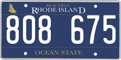 RI license plate 808675