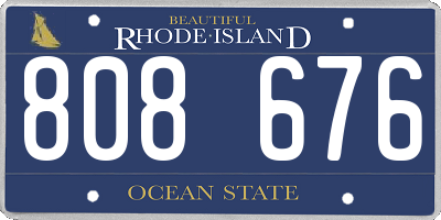 RI license plate 808676
