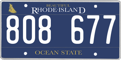 RI license plate 808677