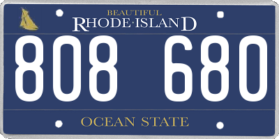 RI license plate 808680
