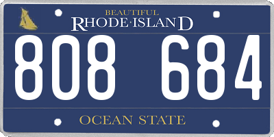 RI license plate 808684