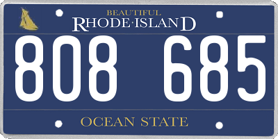 RI license plate 808685