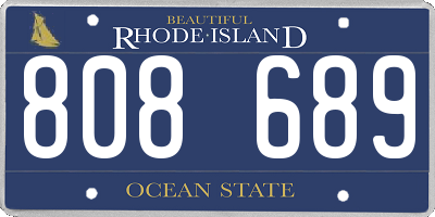 RI license plate 808689