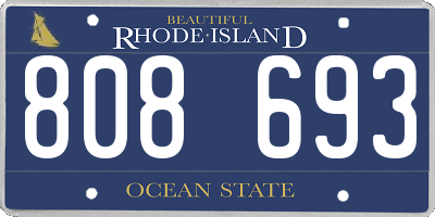 RI license plate 808693
