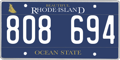 RI license plate 808694