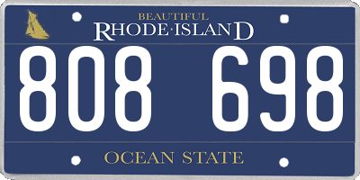 RI license plate 808698
