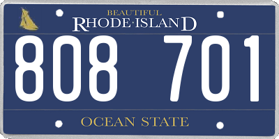 RI license plate 808701