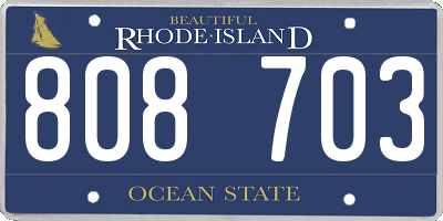 RI license plate 808703