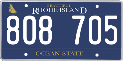 RI license plate 808705