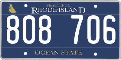 RI license plate 808706