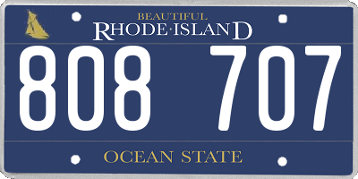 RI license plate 808707