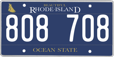 RI license plate 808708
