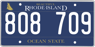 RI license plate 808709