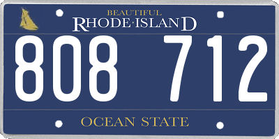 RI license plate 808712