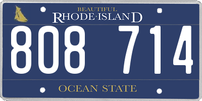 RI license plate 808714