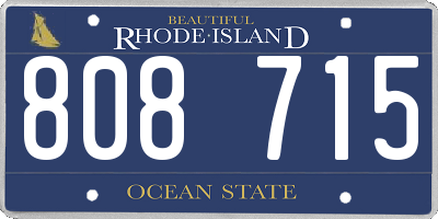 RI license plate 808715
