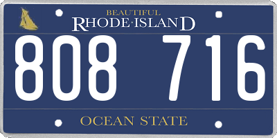 RI license plate 808716