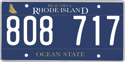RI license plate 808717