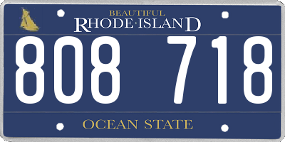 RI license plate 808718