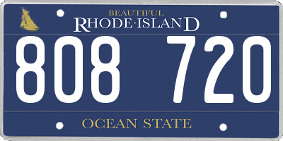 RI license plate 808720