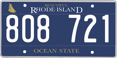 RI license plate 808721