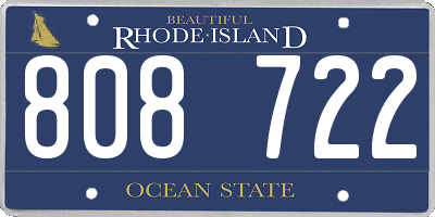 RI license plate 808722