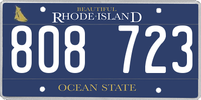 RI license plate 808723