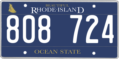 RI license plate 808724