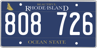 RI license plate 808726