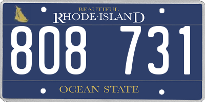 RI license plate 808731