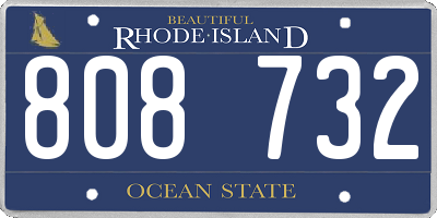 RI license plate 808732