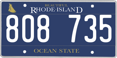 RI license plate 808735