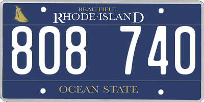 RI license plate 808740