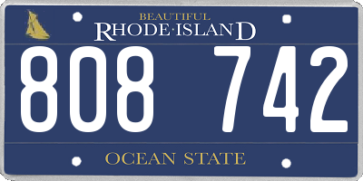 RI license plate 808742