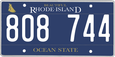RI license plate 808744