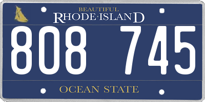 RI license plate 808745
