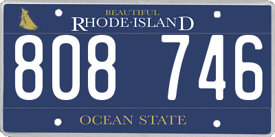 RI license plate 808746