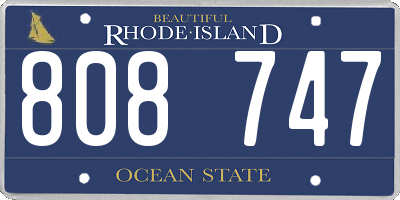 RI license plate 808747