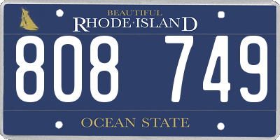 RI license plate 808749
