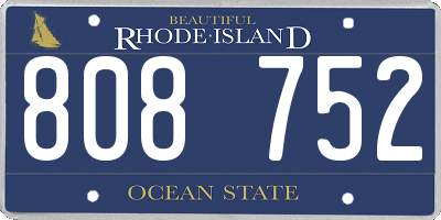 RI license plate 808752
