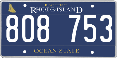 RI license plate 808753