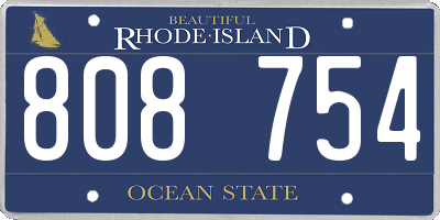RI license plate 808754